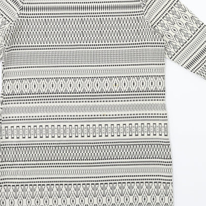 Preworn Womens White Geometric  Shift  Size 12