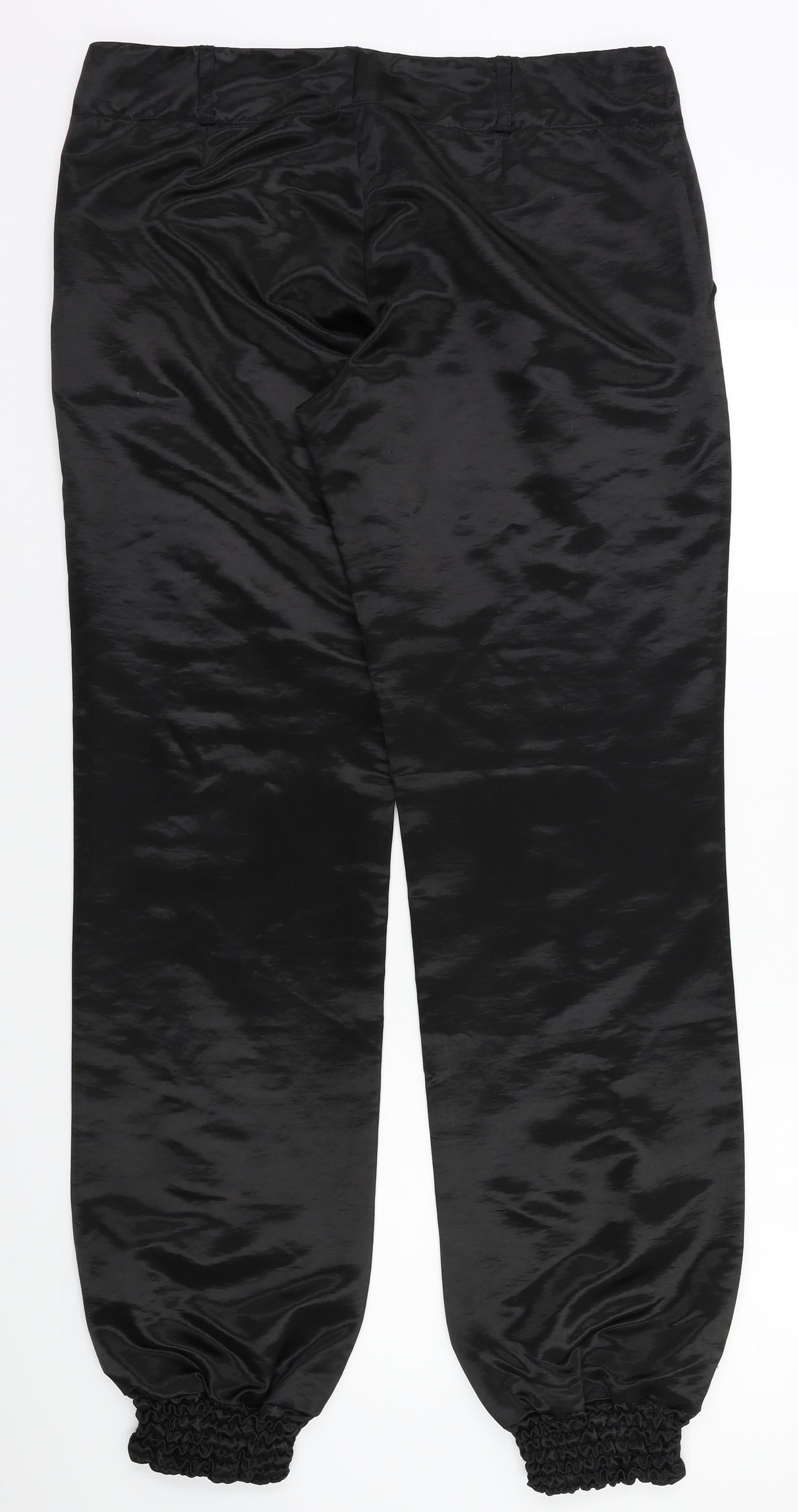 Womens UK Size M Terranova Regular Fit Harem Black Trousers