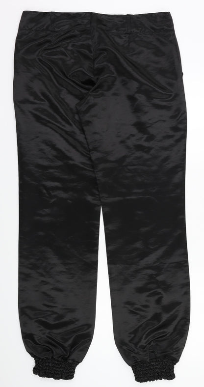 Womens UK Size M Terranova Regular Fit Harem Black Trousers
