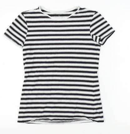 Primark Womens White Striped  Basic T-Shirt Size S