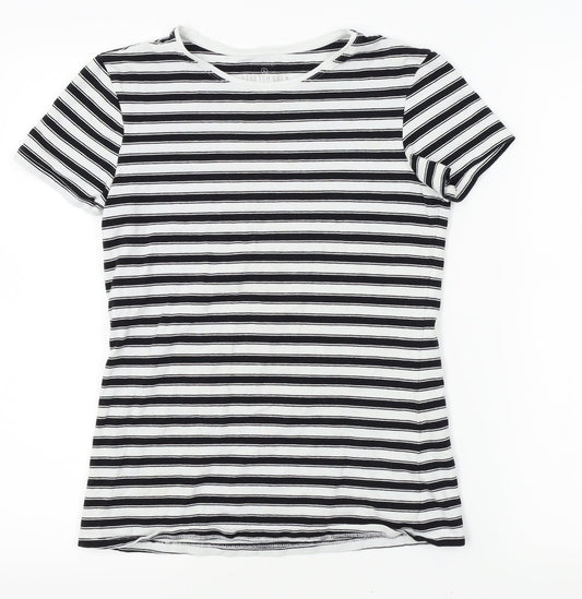 Primark Womens White Striped  Basic T-Shirt Size S