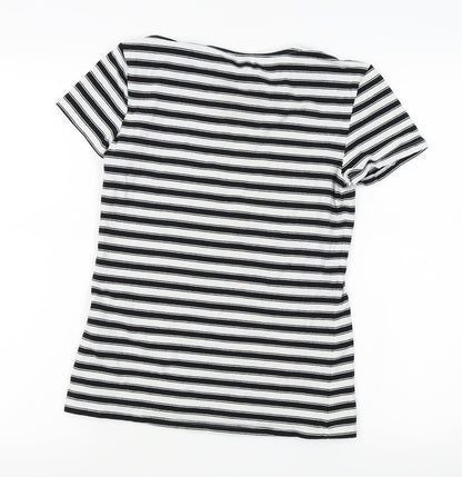 Primark Womens White Striped  Basic T-Shirt Size S