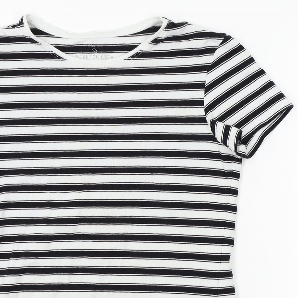 Primark Womens White Striped  Basic T-Shirt Size S