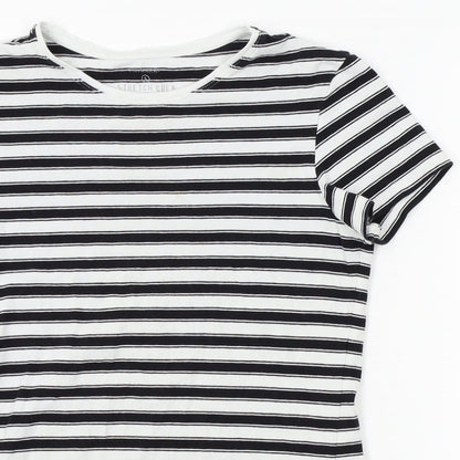 Primark Womens White Striped  Basic T-Shirt Size S