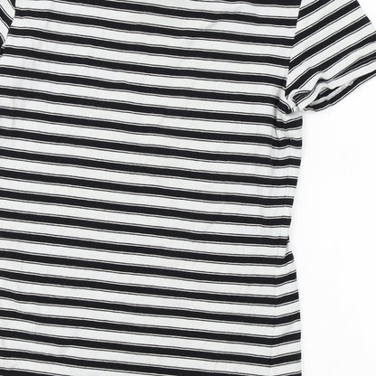 Primark Womens White Striped  Basic T-Shirt Size S