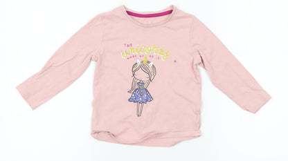 Matalan Girls Pink   Top Pyjama Top Size 3-4 Years  - Unicorn