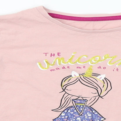 Matalan Girls Pink   Top Pyjama Top Size 3-4 Years  - Unicorn