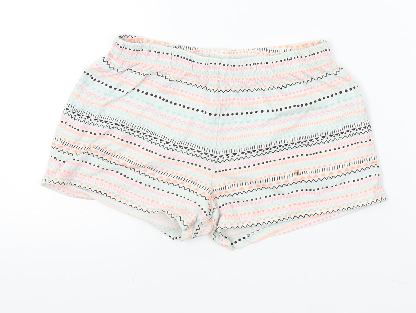F&F Girls Grey Fair Isle   Sleep Shorts Size 8-9 Years  - elastic waist