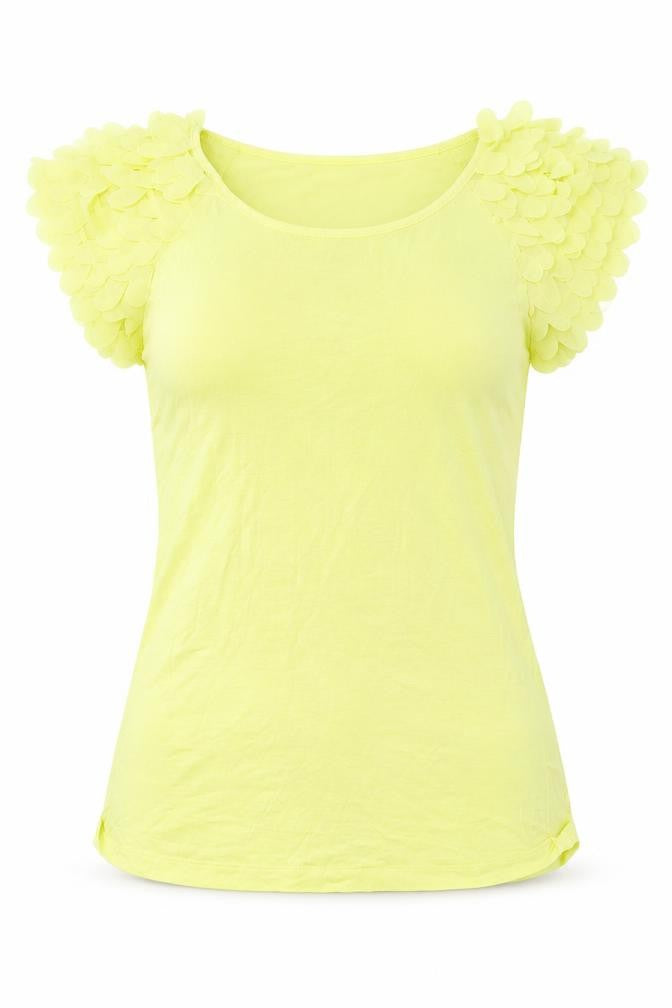 Womens UK Size 10 South Yellow Basic T-Shirt
