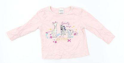 peacock Girls Pink   Basic T-Shirt Size 18-24 Months  - animal