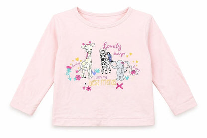 Peacocks Girls Pink   Basic T-Shirt Size 18-24 Months  - animal