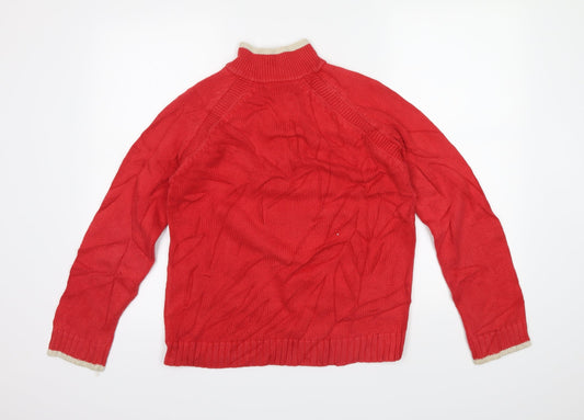 Mexx Mens Red Herringbone  Pullover Jumper Size M
