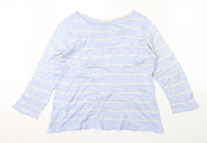 Marks & Spencer Womens Blue Striped  Pullover Jumper Size 14
