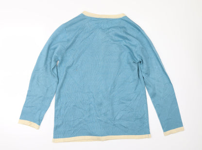 Anne De Lancay Womens Blue   Cape Jumper Size S