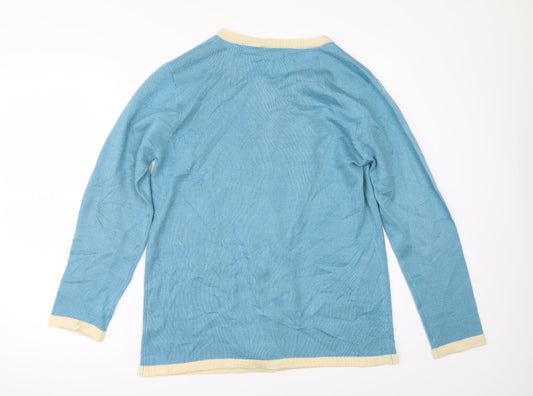 Anne De Lancay Womens Blue   Cape Jumper Size S