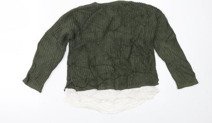 Marks and Spencer Girls Green   Pullover Jumper Size 6-7 Years  - shirt bottom