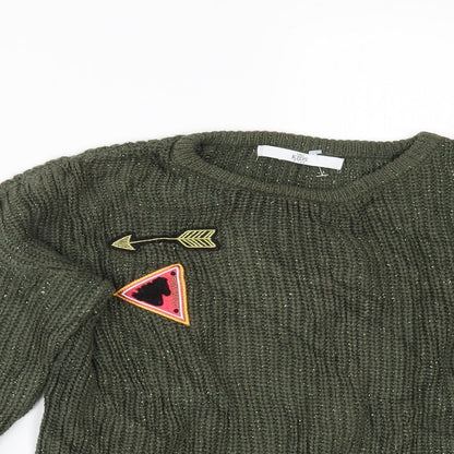 Marks and Spencer Girls Green   Pullover Jumper Size 6-7 Years  - shirt bottom