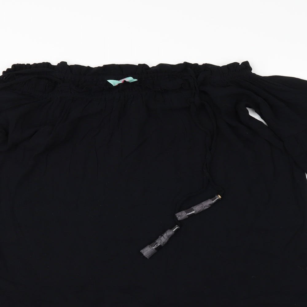 Womens UK Size M Debenhams Black Tunic Blouse