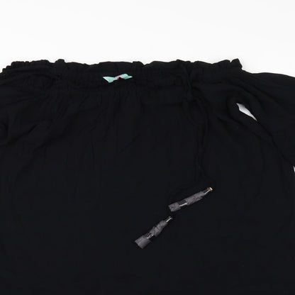 Womens UK Size M Debenhams Black Tunic Blouse
