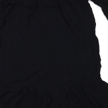 Womens UK Size M Debenhams Black Tunic Blouse