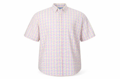 Mens UK Size 2XL GREENVILLA White  Button-Up Short Sleeve Casual Shirt