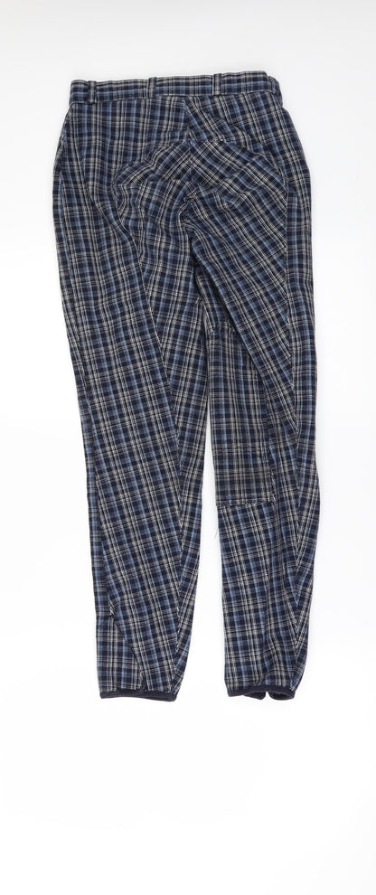 EILLEEN DOUGLAS Girls Blue Check  Jegging Trousers Size M - Jodhpurs