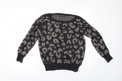 Select Womens Grey Geometric  Pullover Jumper Size 8