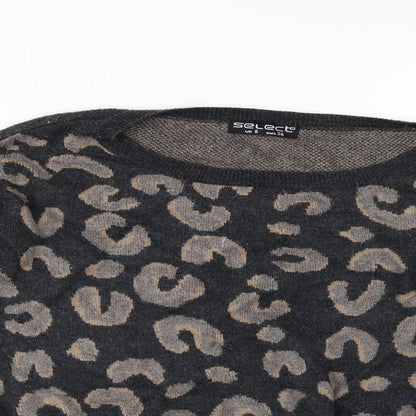 Select Womens Grey Geometric  Pullover Jumper Size 8