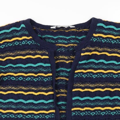 Preview Womens Beige Striped  Cardigan Jumper Size L  - Edge to Edge
