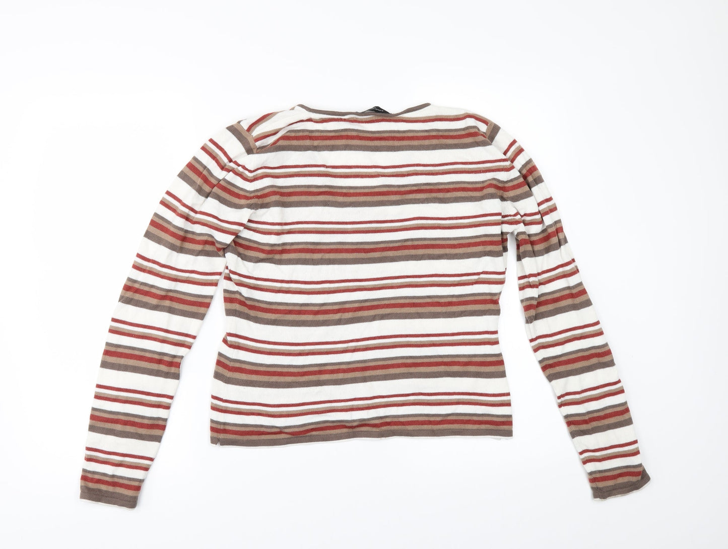 Dorothy Perkins Womens White Striped  Pullover Jumper Size 14