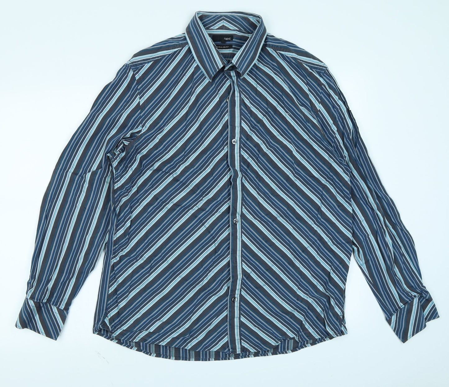 Mens UK Size XL NEXT Blue  Button-Up Long Sleeve Casual Shirt
