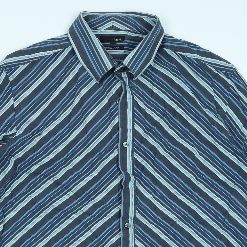 Mens UK Size XL NEXT Blue  Button-Up Long Sleeve Casual Shirt