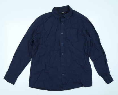 F&F Mens Blue Argyle/Diamond   Button-Up Size L