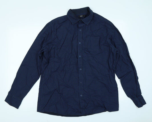 F&F Mens Blue Argyle/Diamond   Button-Up Size L
