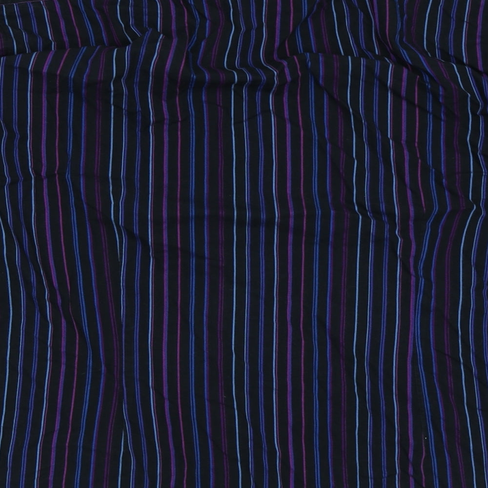 George Mens Purple Striped   Button-Up Size 17