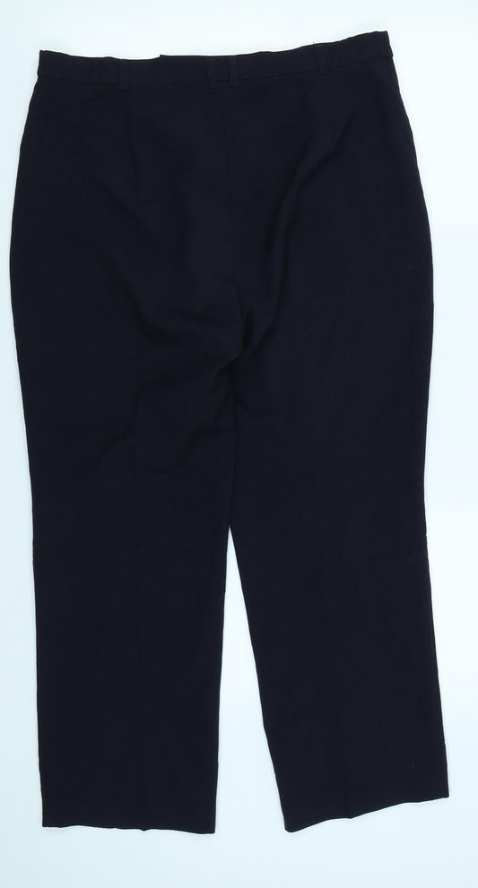 Womens UK Size 14 Marks & Spencer Regular Fit  Blue Trousers