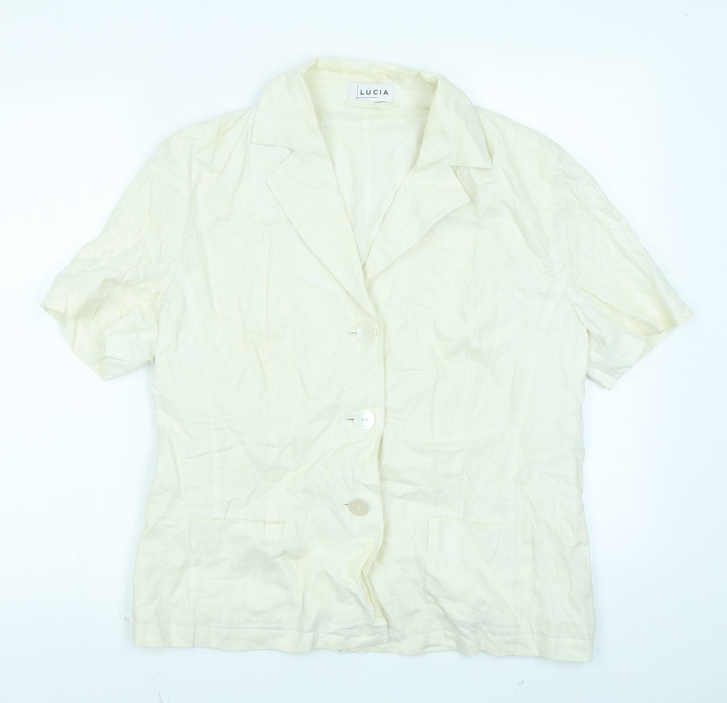 Womens UK Size 16 LUCIA Ivory Basic Button-Up