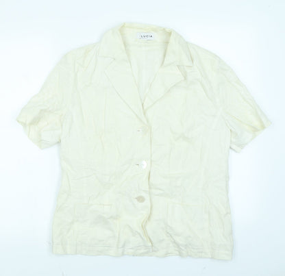 Womens UK Size 16 LUCIA Ivory Basic Button-Up