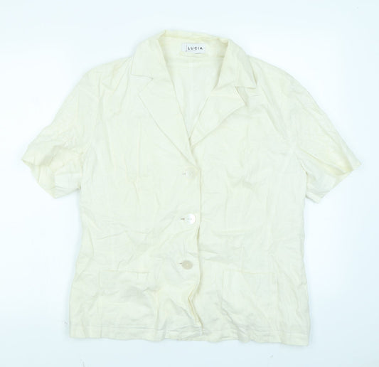 Womens UK Size 16 LUCIA Ivory Basic Button-Up