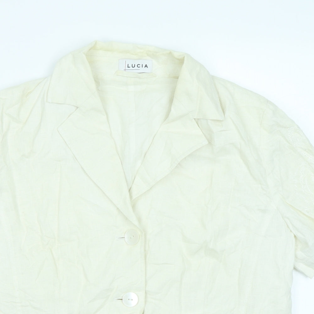Womens UK Size 16 LUCIA Ivory Basic Button-Up