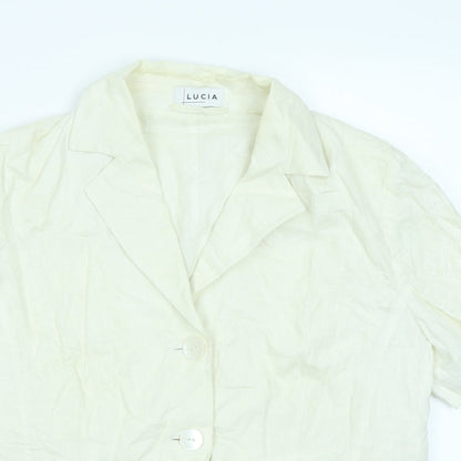 Womens UK Size 16 LUCIA Ivory Basic Button-Up