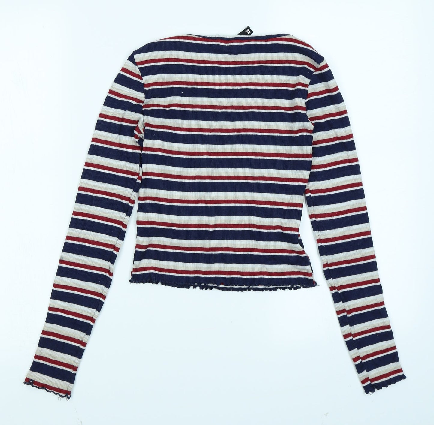 Womens UK Size XS Divided Blue Cropped T-Shirt