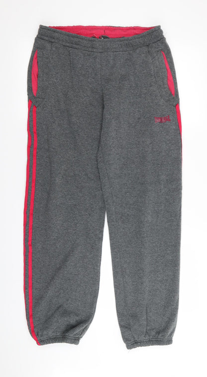 Lonsdale Womens Grey Striped  Jogger Trousers Size 28 in L30 in