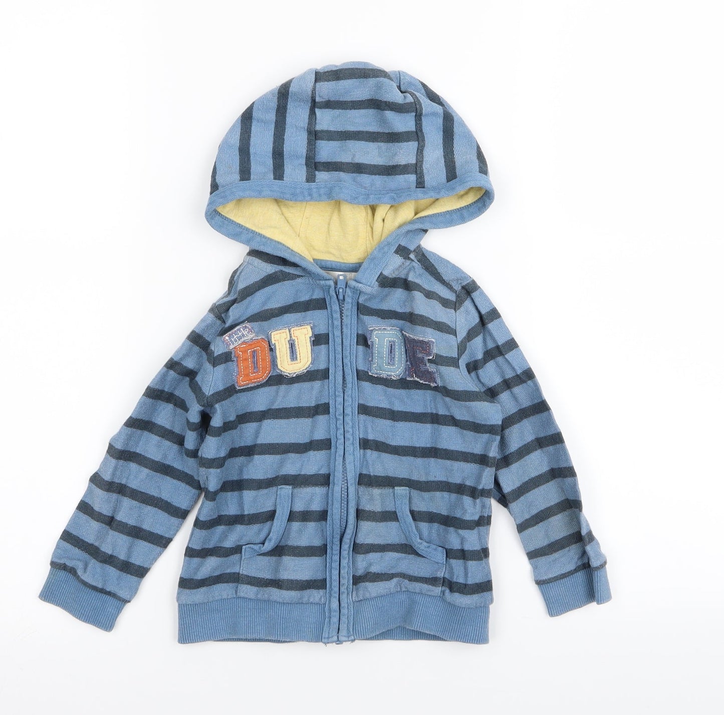 M&Co Boys Blue Striped  Full Zip Jumper Size 18-24 Months