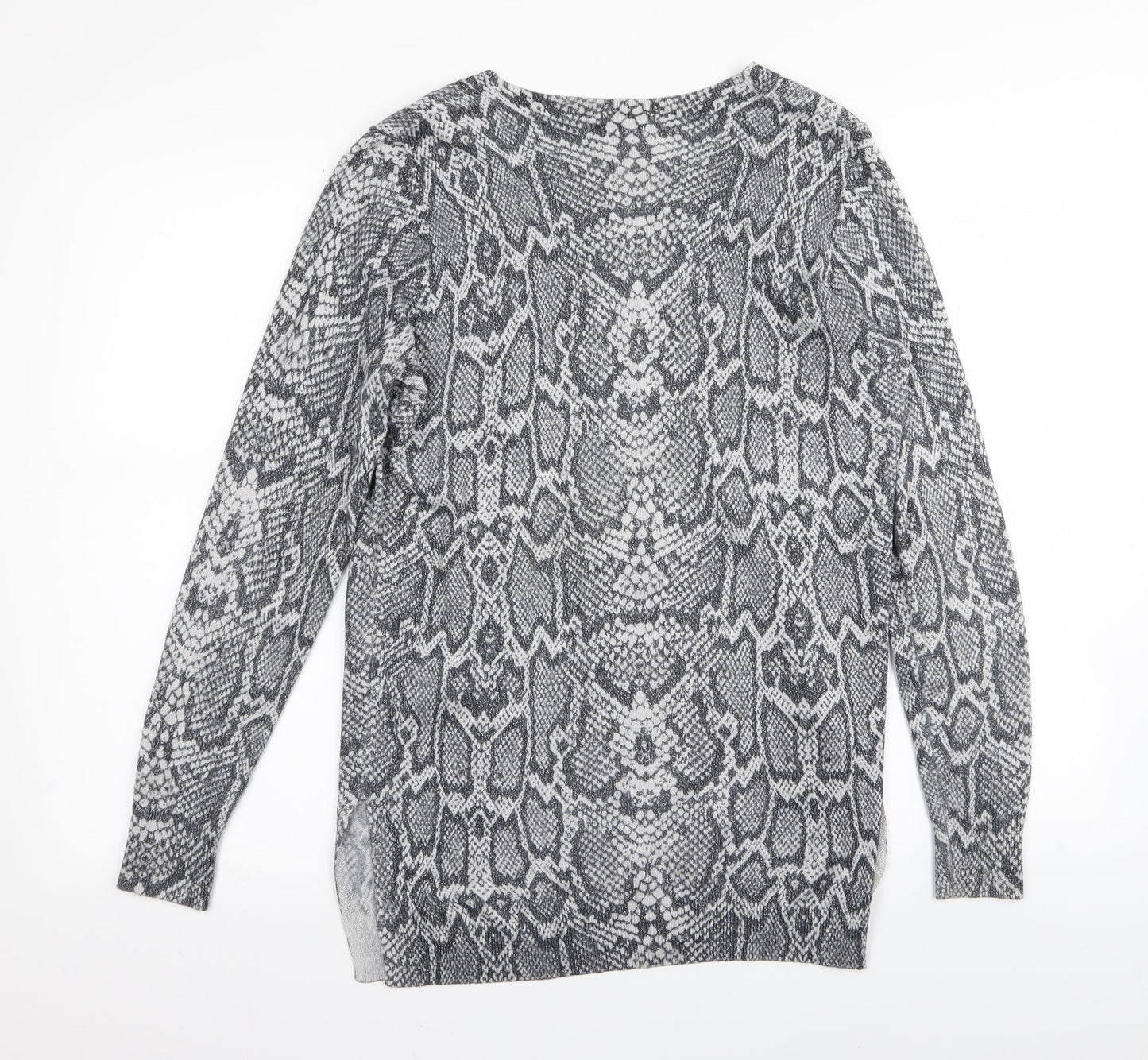 F&F Womens Grey Animal Print  Basic T-Shirt Size 12