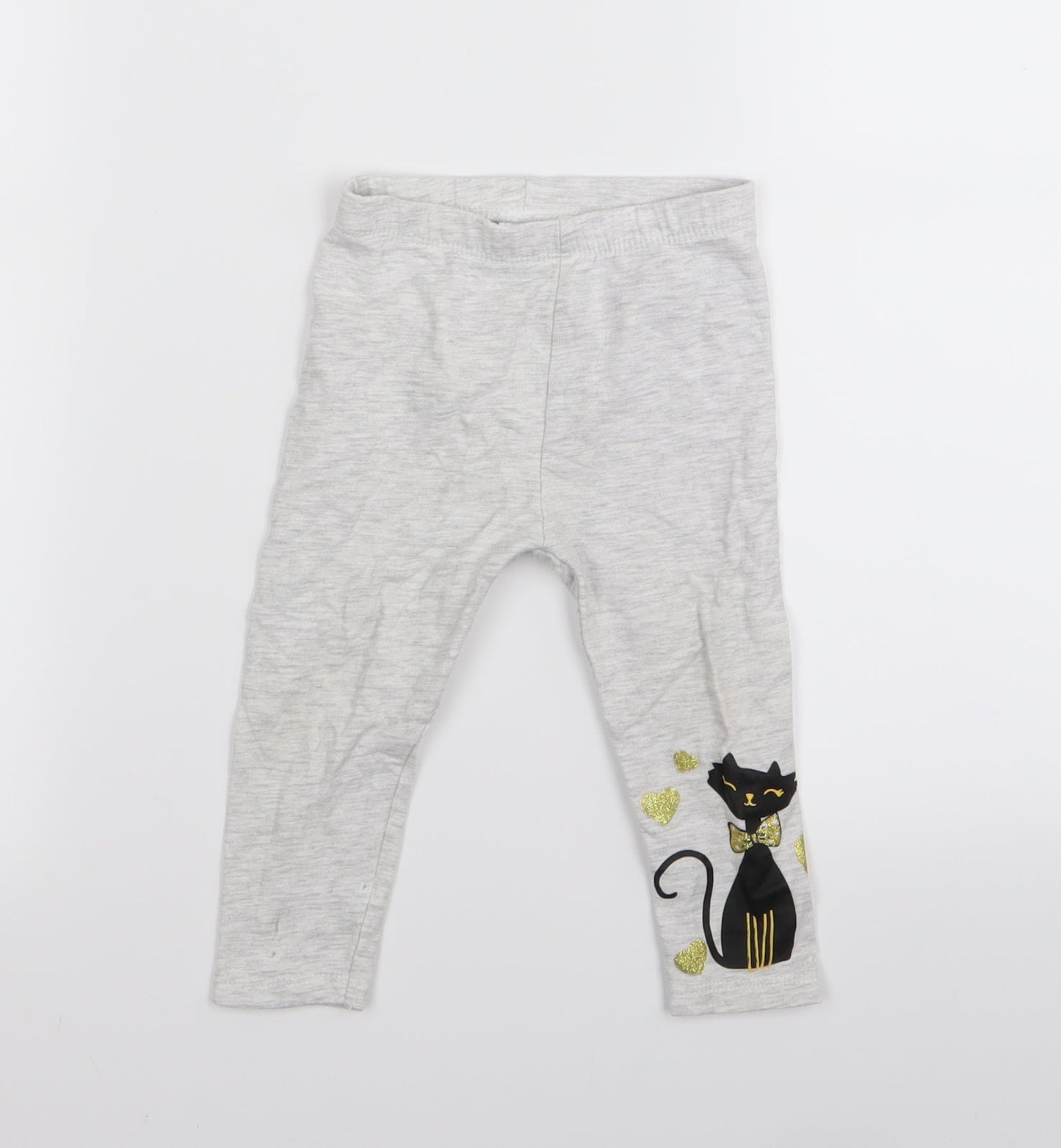 so cute Girls Grey   Jogger Leggings Size 9-12 Months  - LEGGINGS