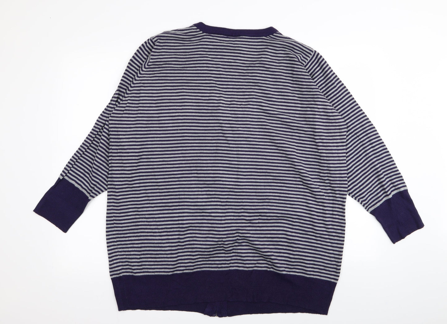 Wardrobe Womens Purple Striped  Full Zip Jumper Size 20