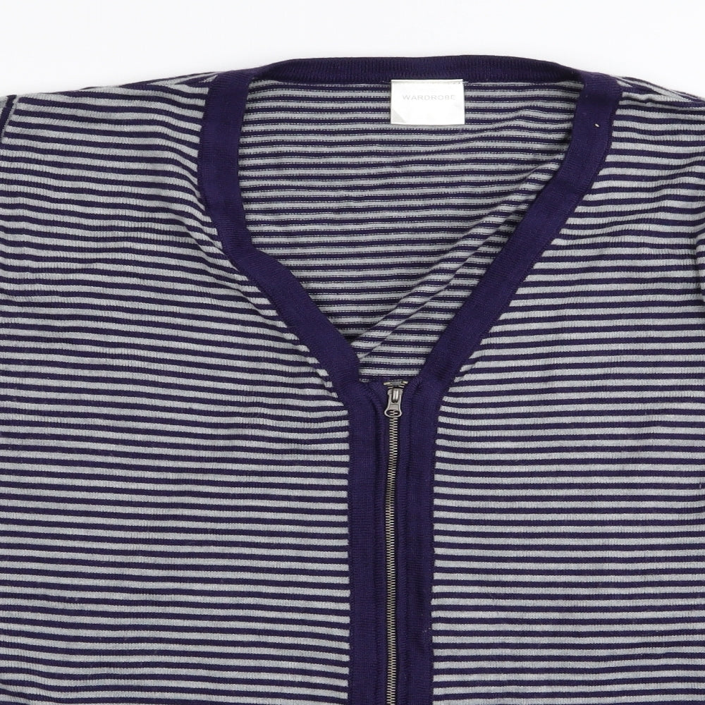 Wardrobe Womens Purple Striped  Full Zip Jumper Size 20