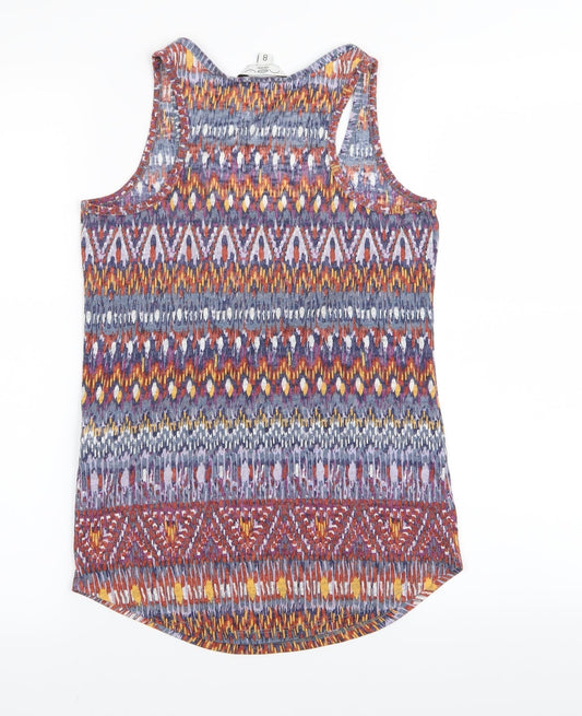 Womens UK Size 8 New Look Multicoloured Basic Tank
