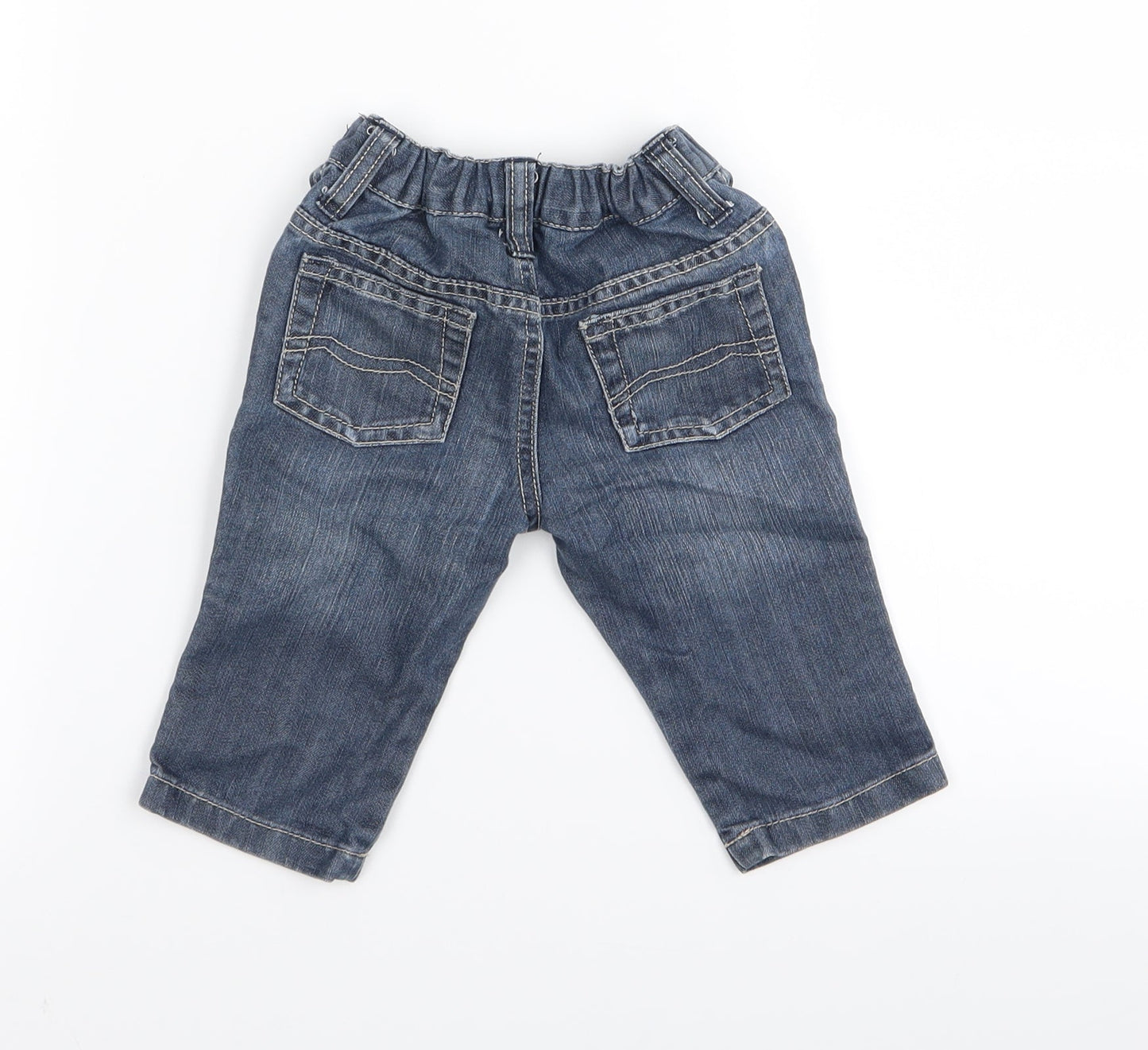 Preworn Boys Blue   Cargo Jeans Size 6-9 Months
